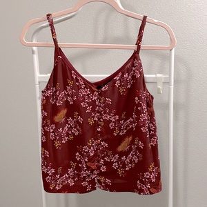 Madewell Burgundy Floral Tank Top